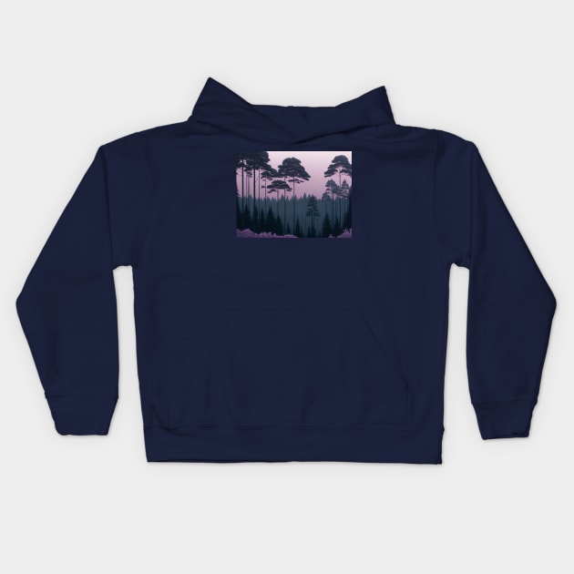 Ash Pink Forest View #2 Kids Hoodie by Vision Outlet